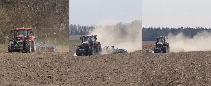 CGFP 3 Case uprawa 2016 foto Siew kukurydzy 2016: w akcji Case IH Optum i Magnum z agregatami uprawowymi oraz dwa zestawy siewne Steyr i Kverneland