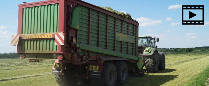 Strautmann przyczepa samozbierajaca 2016 film Deutz Fahr WARRIOR z kosiarkami KUHN   wojownik w pierwszym pokosie   FOTO