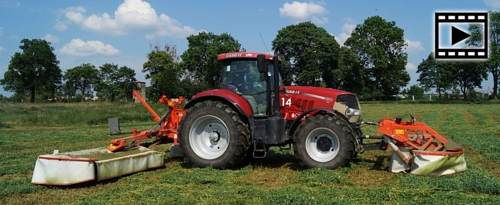 CGFP kosiarki Kuhn 2016 film Case IH Puma 230CVX i zestaw kosiarek KUHN GMD 8730   FOTO