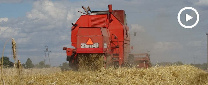 Bizon Rekord zniwa 2017 film Prasowanie na okrągło i w kostkę. Lely, John Deere i Case IH w polu (VIDEO)