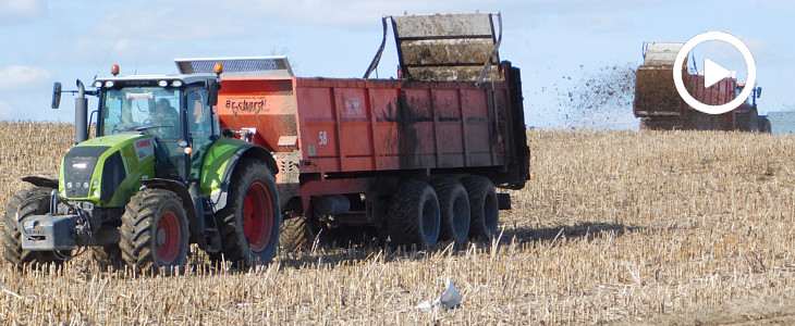 CGFP John Deere Brochard Claas Case Unia obornik 2018 film Wiosna 2018: Rozrzucanie obornika na Kujawach   VIDEO