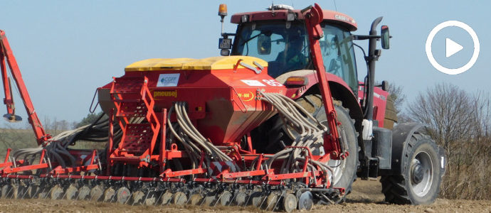 Siew łubinu 2018. W polu Case IH Puma 160 + Pneusej MV-600 - VIDEO