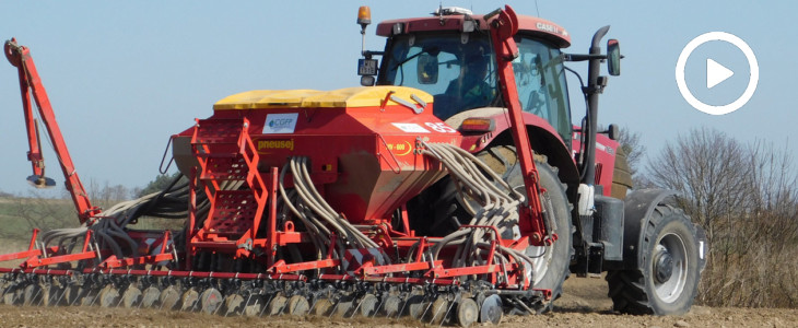 Siew łubinu 2018. W polu Case IH Puma 160 + Pneusej MV-600 - VIDEO