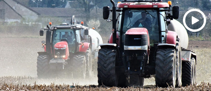 Massey Ferguson 7726 i Case IH Puma 170 + Pichon rozlewają gnojowicę - VIDEO