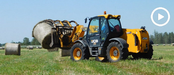 JCB 531-70 w załadunku balotów siana ? Sianokosy 2018 w RSP Kazin