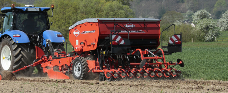 Kuhn Espro 3000 M DEUTZ FAHR 6180TTV + KUHN Maxima w nocnym siewie kukurydzy