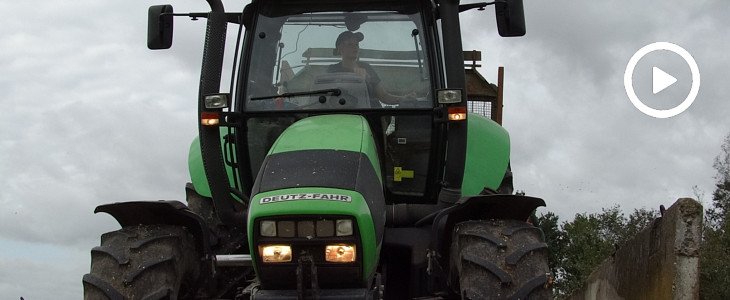 Deutz Fahr kukurydza 2019  film Mokro ale walczą! Ciągniki Deutz Fahr i John Deere + Claas Jaguar w kukurydzy (2017, cz.2)