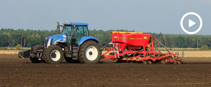 New Holland Vaderstad siewi 2019  film Siew kukurydzy na Kujawach   w polu Massey Ferguson 8670 + Väderstad Tempo (VIDEO)