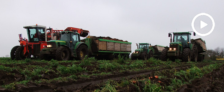 Dewulf John Deere 2020  film Pływające John Deerey i tonący w błocie DeWulf ZK II walczą z marchewką   VIDEO