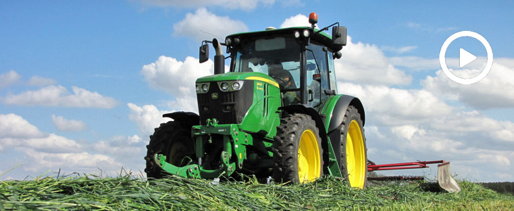 John Deere 6110RC zgrabiarka Lely zyto na kiszonke 2020 film Lely T4C   mobilny system zarządzania gospodarstwem