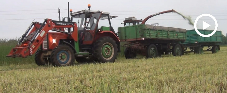 Orkan Ursus zyto na kiszonke film Siew grochu w CGFP: w polu John Deere 7310R + Kverneland U drill 6000