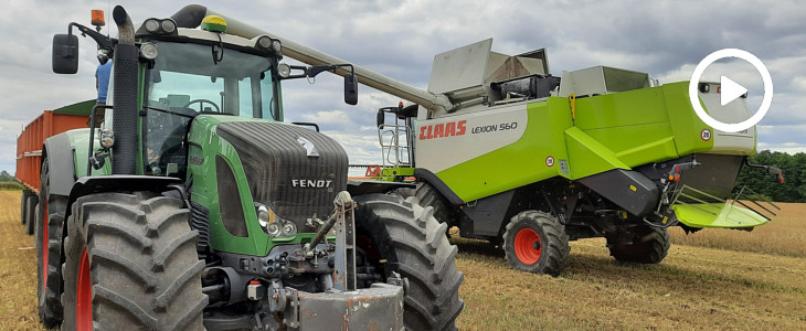 Claas 3x Fendt jeczmien 2020 film Sąsiadowi trzeba pomóc   sześć traktorów w uprawie pod rzepak – Włościbórz 2020