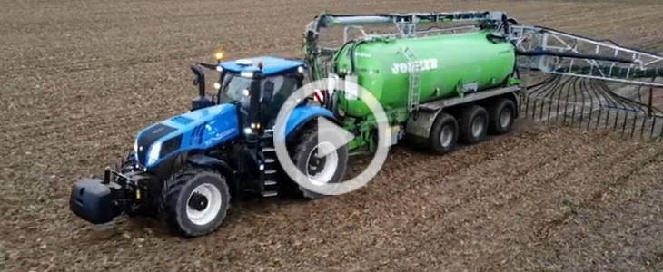 New Holland T8 435 Joskin film W zimowej orce: New Holland T8040 i 5 skib od Kverneland   VIDEO