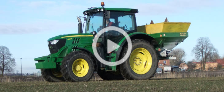 John Deere 6125R Amazone nawozy 2021 film John Deere 6155R z siewnikiem Kuhn Nodet – siew pszenicy 2018 (VIDEO)