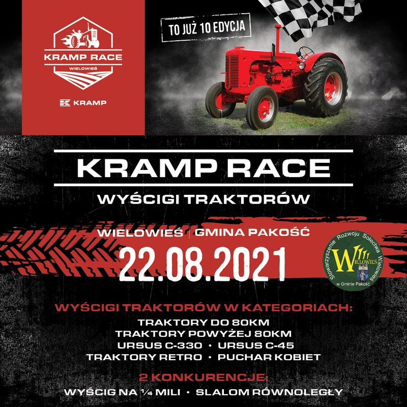 Kramp Race 2021 Wyścigi traktorów w Wielowsi startują po raz dziesiąty   Zapraszamy na Kramp Race 2021