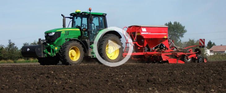 John Deere 6M Horsch Pronto rzepak 2021 film John Deere 7820, John Deere 6155M i Ursus C360 ? siew marchwi na Kujawach (VIDEO)