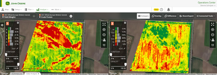 Mapa plonu i bialka 1 Czujnik John Deere HarvestLab 3000 dostępny w kombajnach