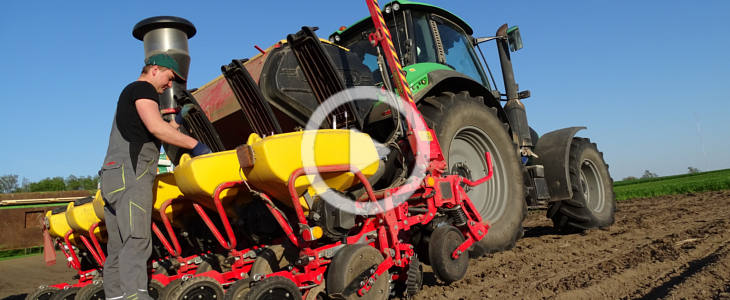 Deutz Fahr 6180 Vaderstad Tempo 2023 film John Deere 6120M + Vaderstad Tempo T6   siew kukurydzy w gospodarstwie Spichlerz Jaskóły