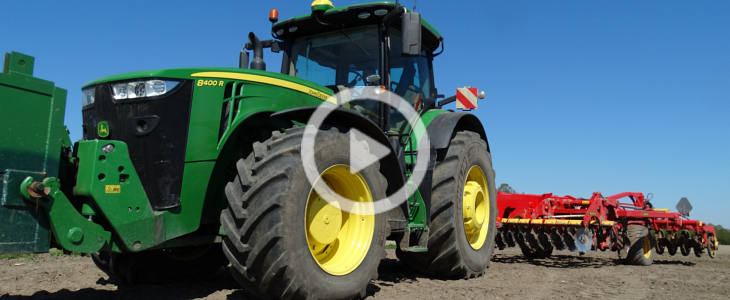 John Deere 8400R Vaderstad TopDown uprawa bezorkowa 2023 film W jesiennej uprawie: Fendt 942 Vario i Vaderstad TopDown 400