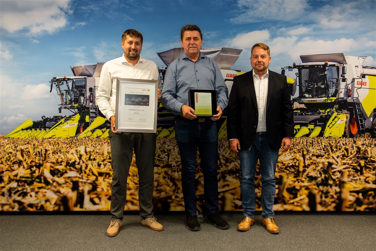 SWIERKOT Dealer Roku 2025 miejsce I CLAAS Dealer Roku 2025: ŚWIERKOT, AGRIMASZ, ULENBERG