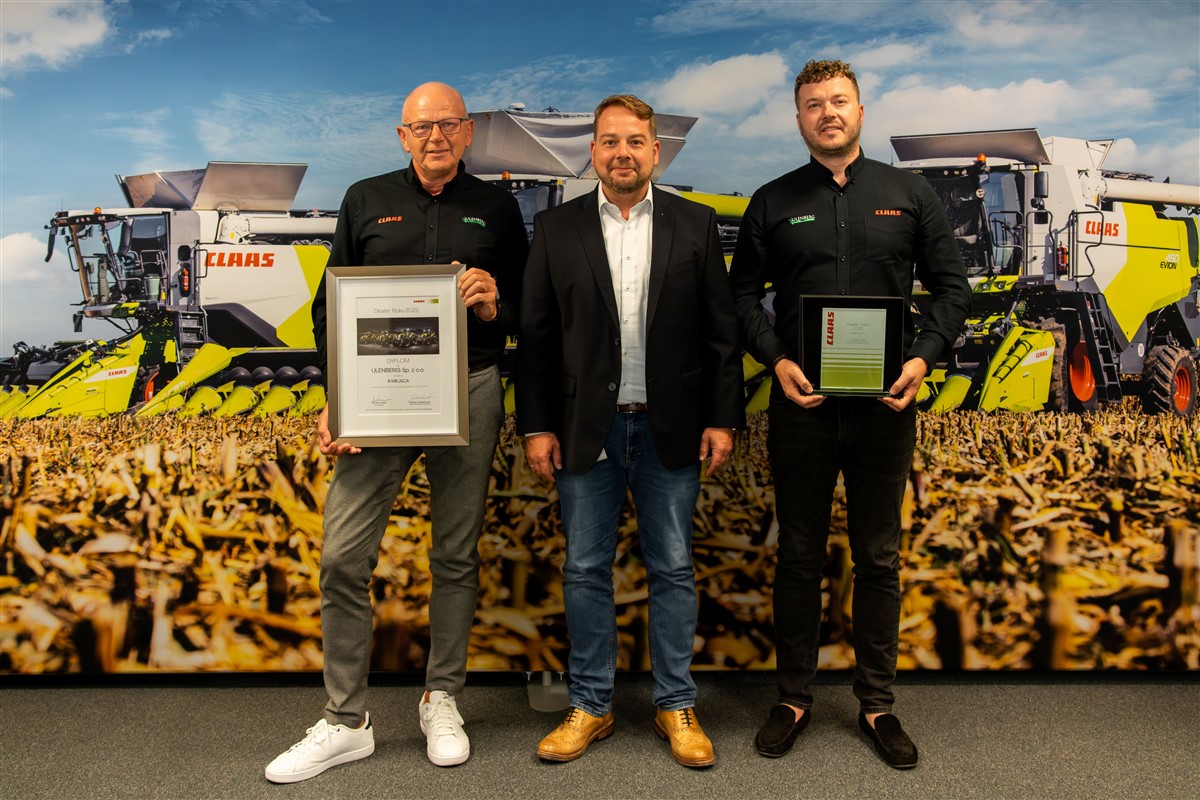 ULENBERG Dealer Roku 2025 miejsce III CLAAS Dealer Roku 2025: ŚWIERKOT, AGRIMASZ, ULENBERG