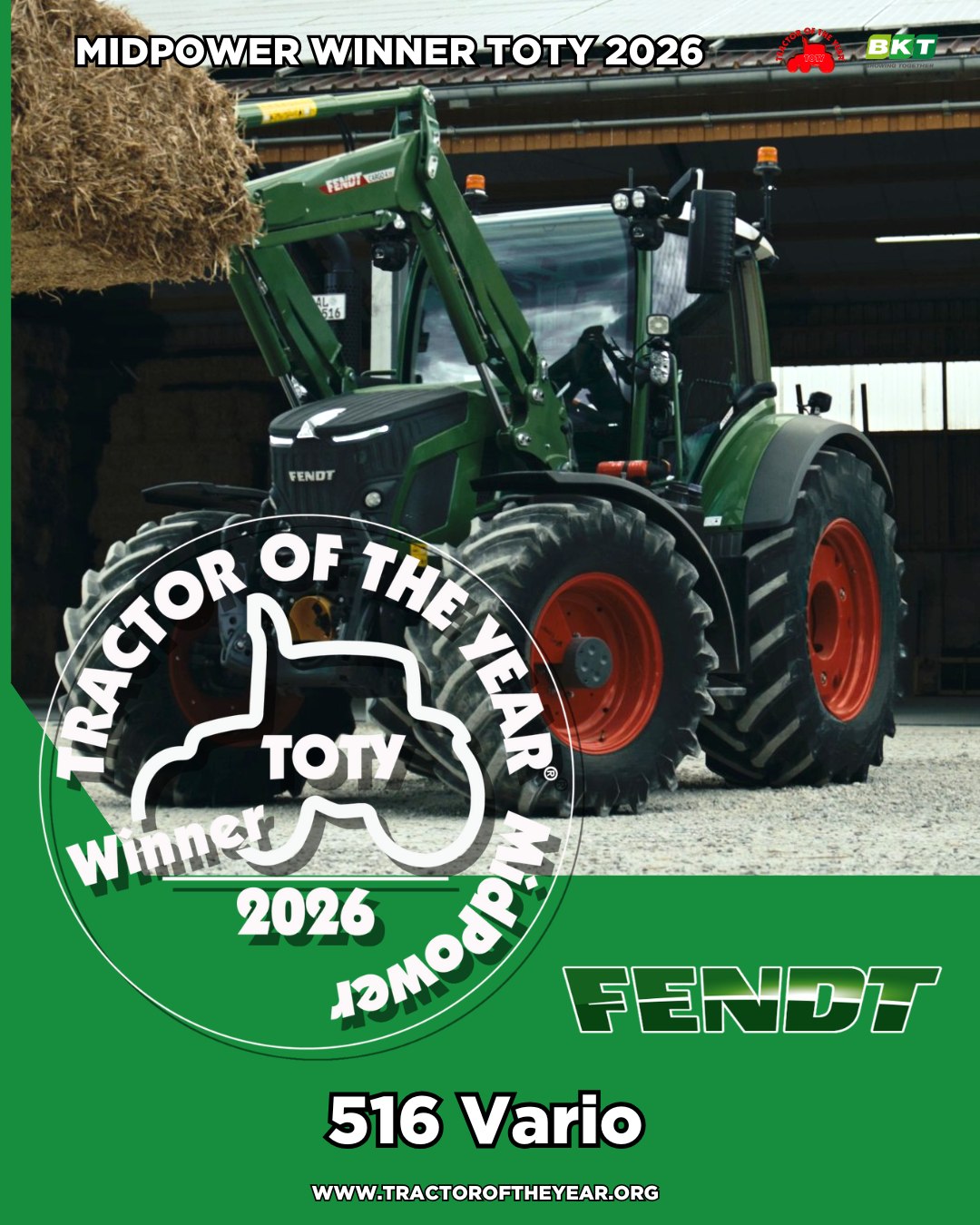 Fendt 516 Tytuły  „Tractor of the Year 2026” przyznane   Poznajcie zwycięzców!