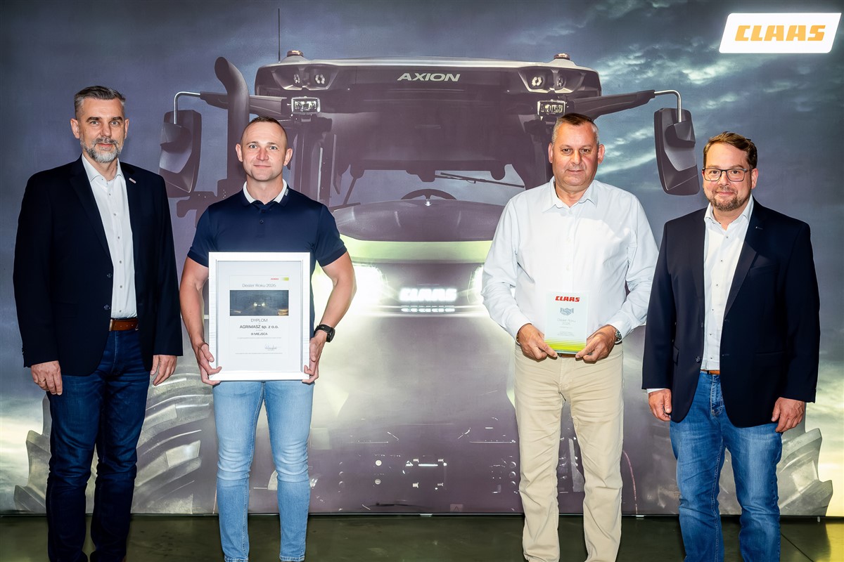 CLAAS Dealer Roku 2026: ULENBERG , KALCHEM i ŚWIERKOT oraz AGRIMASZ AGRIMASZ Dealer Roku 2026 III Miejce CLAAS Dealer Roku 2026: ULENBERG , KALCHEM i ŚWIERKOT oraz AGRIMASZ